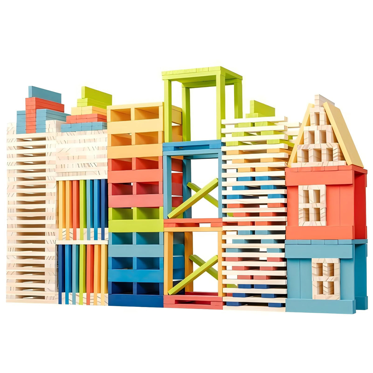 Giant Wooden Building Blocks for Kids& Classrooms - 32Pcs Extra Large Pine Construction Planks 19.7 in, Big Building Blocks Set for Outdoor & Indoor STEM Play, Jumbo Preschool Educational Toy (44 lbs)