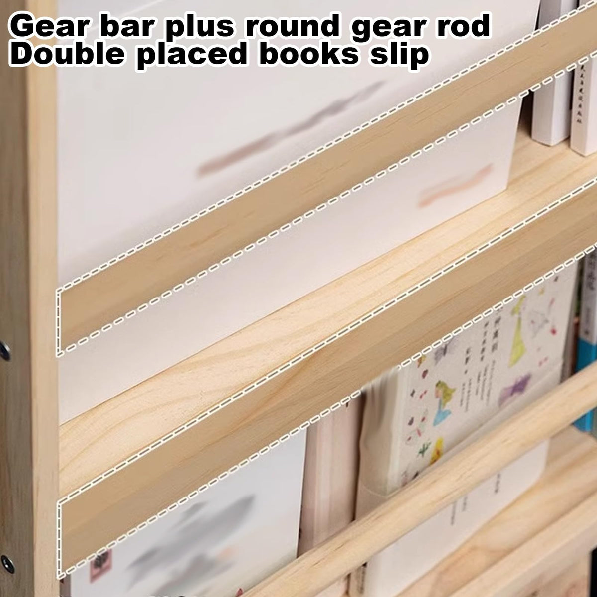Gtzly Toddler Bookshelf, 4-Tier Kids Bookshelves with Pegboards for Wall Display in Bedroom Study Room Playrooms Nursery for Infants Baby Young Children(Size:120 * 10 * 178cm/47.2 * 3.9 * 70in)