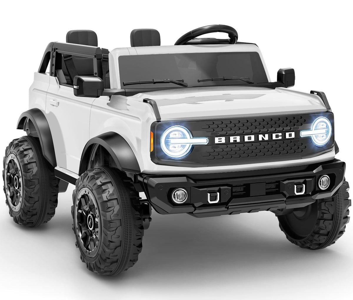 First Ride On 24V Ride on Toys for Big Kids, Licensed Ford Bronco Base 2 Seater Electric Car with Remote Control, Ride on Truck w/Seat Belts, 3 Speeds, Spring Suspension and Bluetooth (Pink)