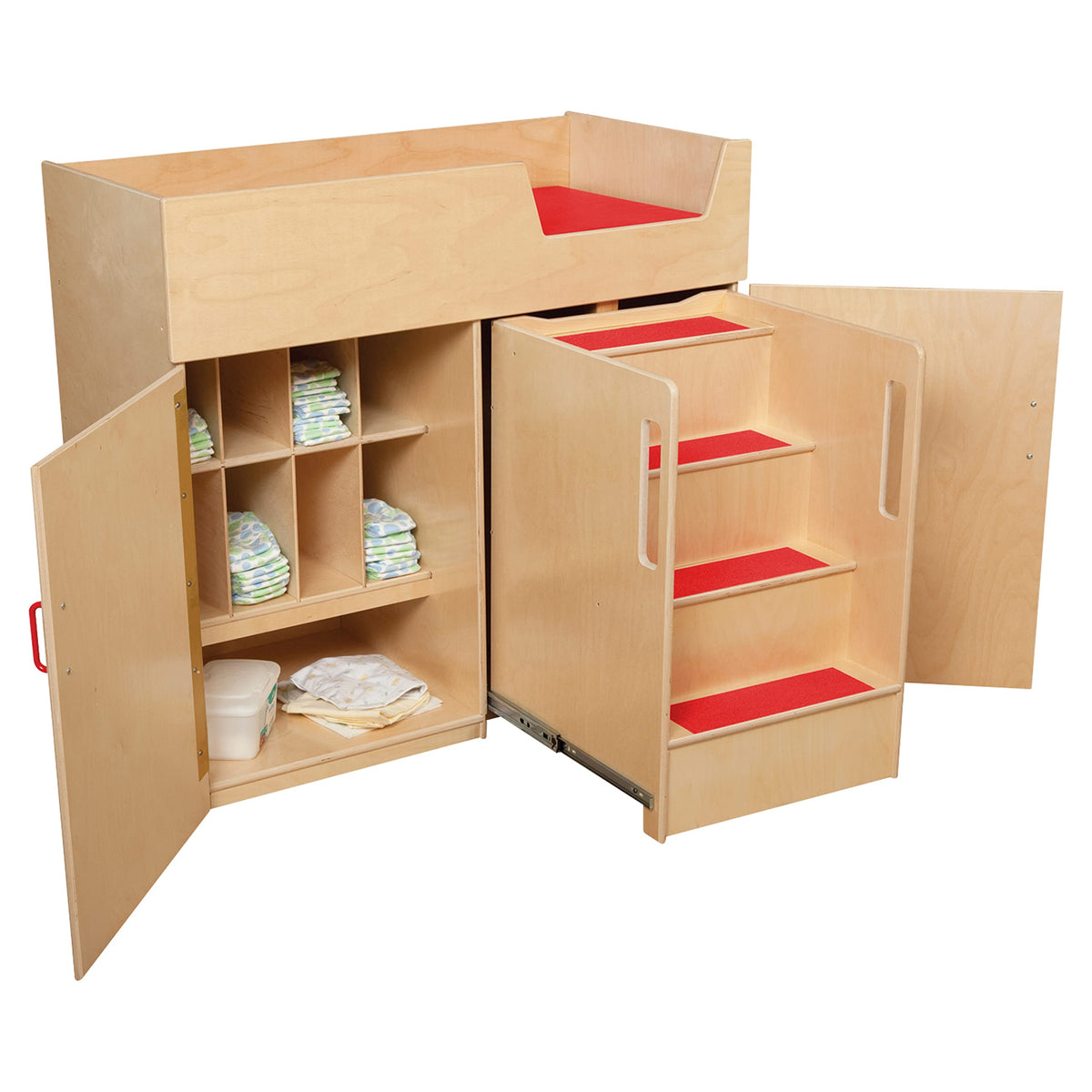Wood Designs 21085 Deluxe Infant Care Centre with Stairs on The Right Side