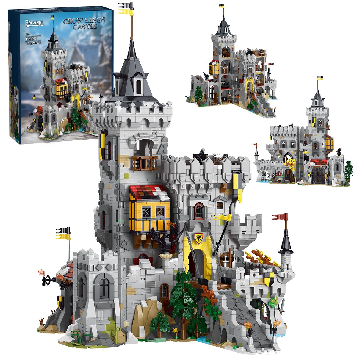 3 in 1 Medieval Raven Castle Building for Adults 4961 Pcs Barweer 009