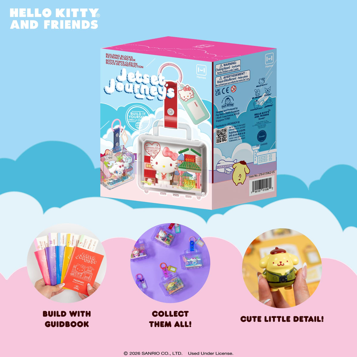 Hamee Building Blocks Blind Box Sanrio - Jetset Journeys - 9 Pc.