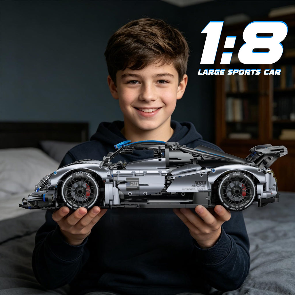 1:8 Supercar Car Building Block Set for Adults, 3526PCS Large Size Sports Construction Sets 23Inch Technical Racing Car Model Kit Toy for Boys&Car Enthusiasts