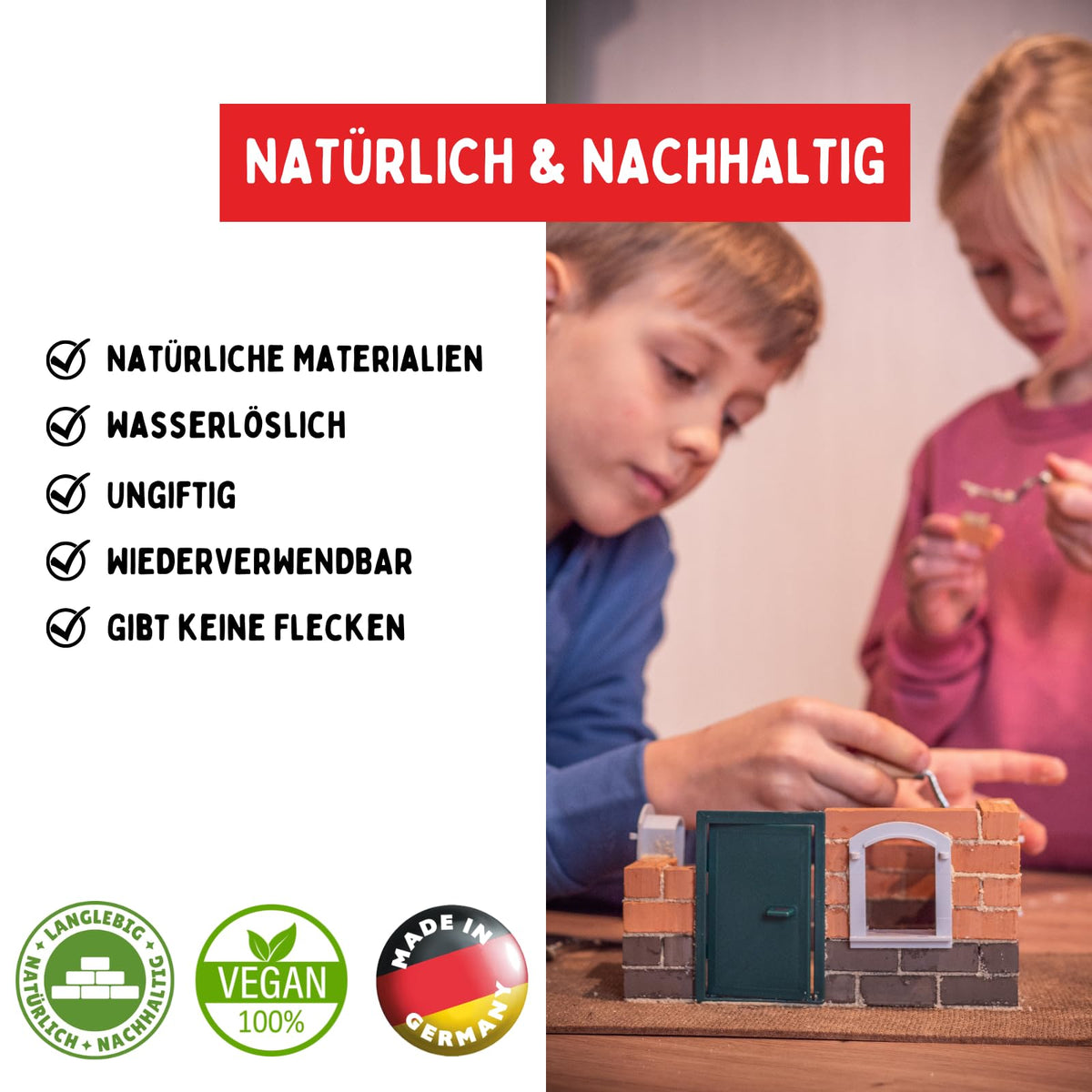 Eitech Teifoc Solar House Windmill Brick Construction Set, 380 Building Blocks, Erector Set and STEM Building Toy