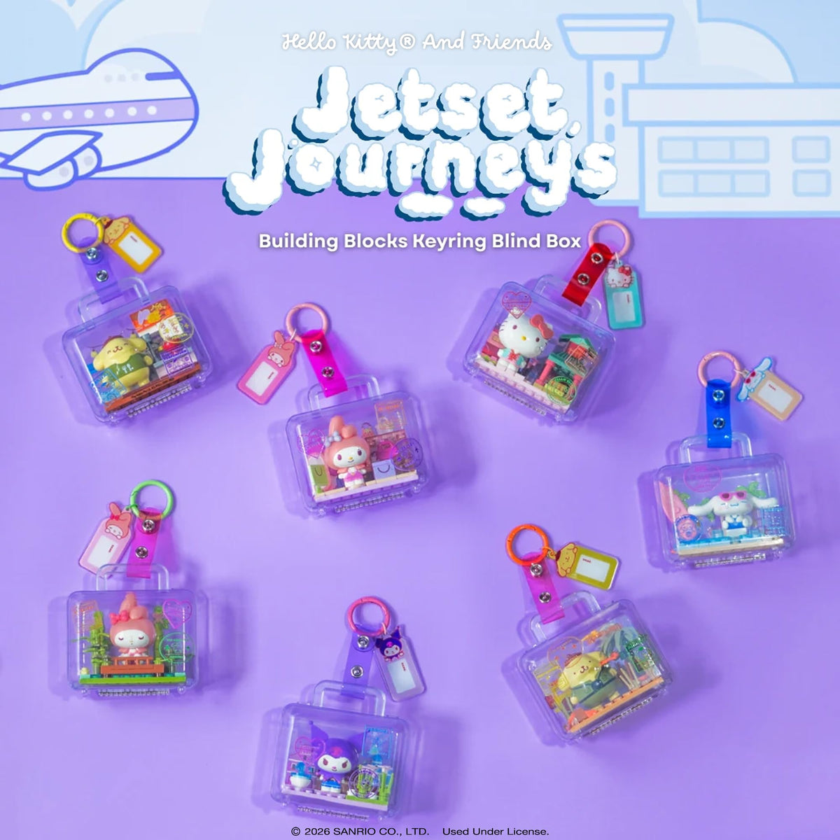 Hamee Building Blocks Blind Box Sanrio - Jetset Journeys - 9 Pc.