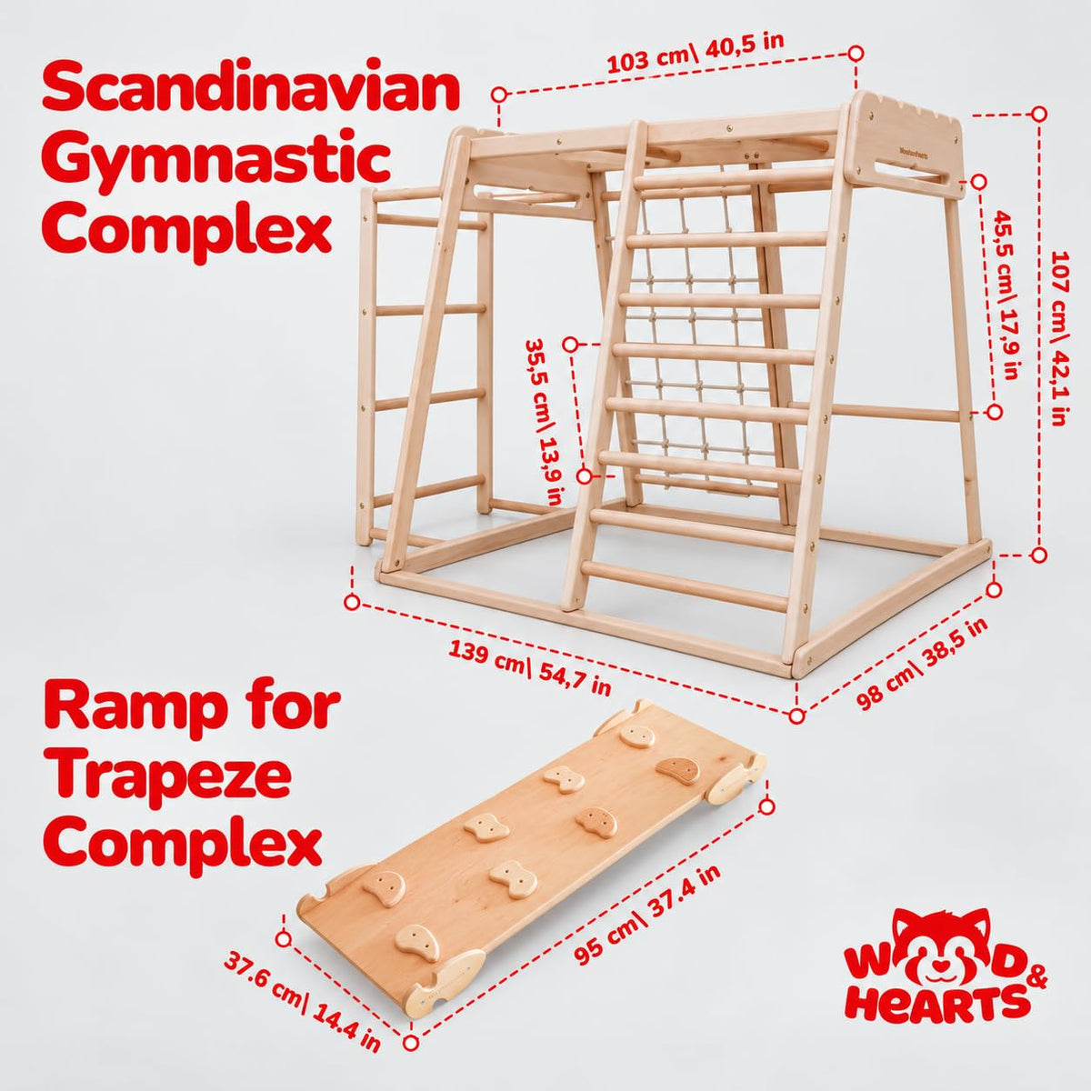 Wood And Hearts Montessori Indoor Playground for Toddlers 18 Months–6 Years