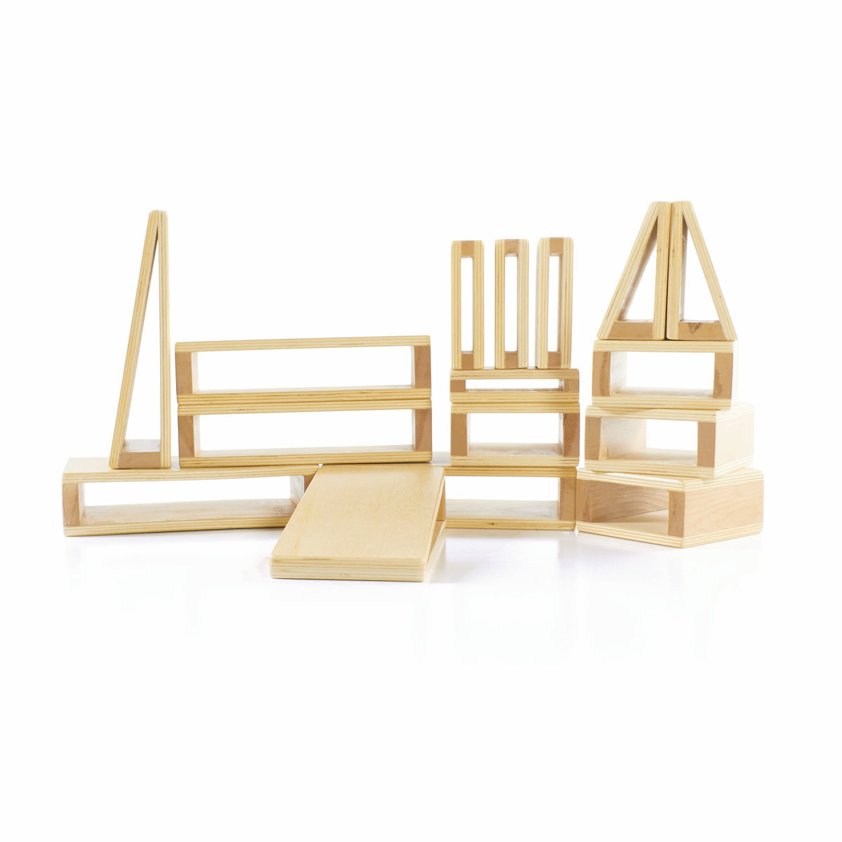 Guidecraft Jr. Hollow Blocks - Set of 16: S.T.E.M Learning & Educational Game for Children; Wooden Building Toy