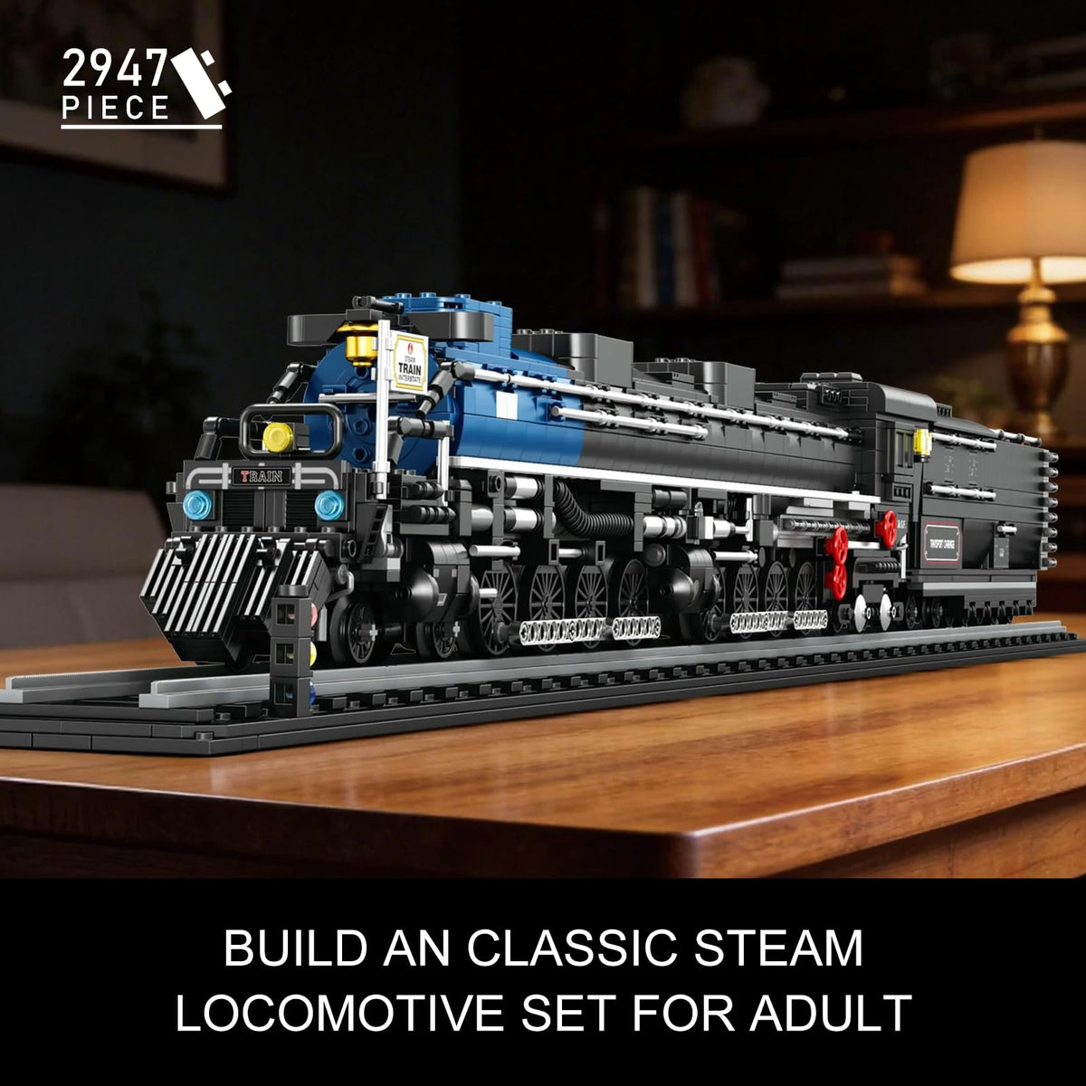 Big Boy Locomotive Building Set, Articulated Steam Train Model Kit for Adult, Collectible Large Scale Classic Train Construction Toy with Tracks, Display and Gift Giving (2,947PCS, A-66805)