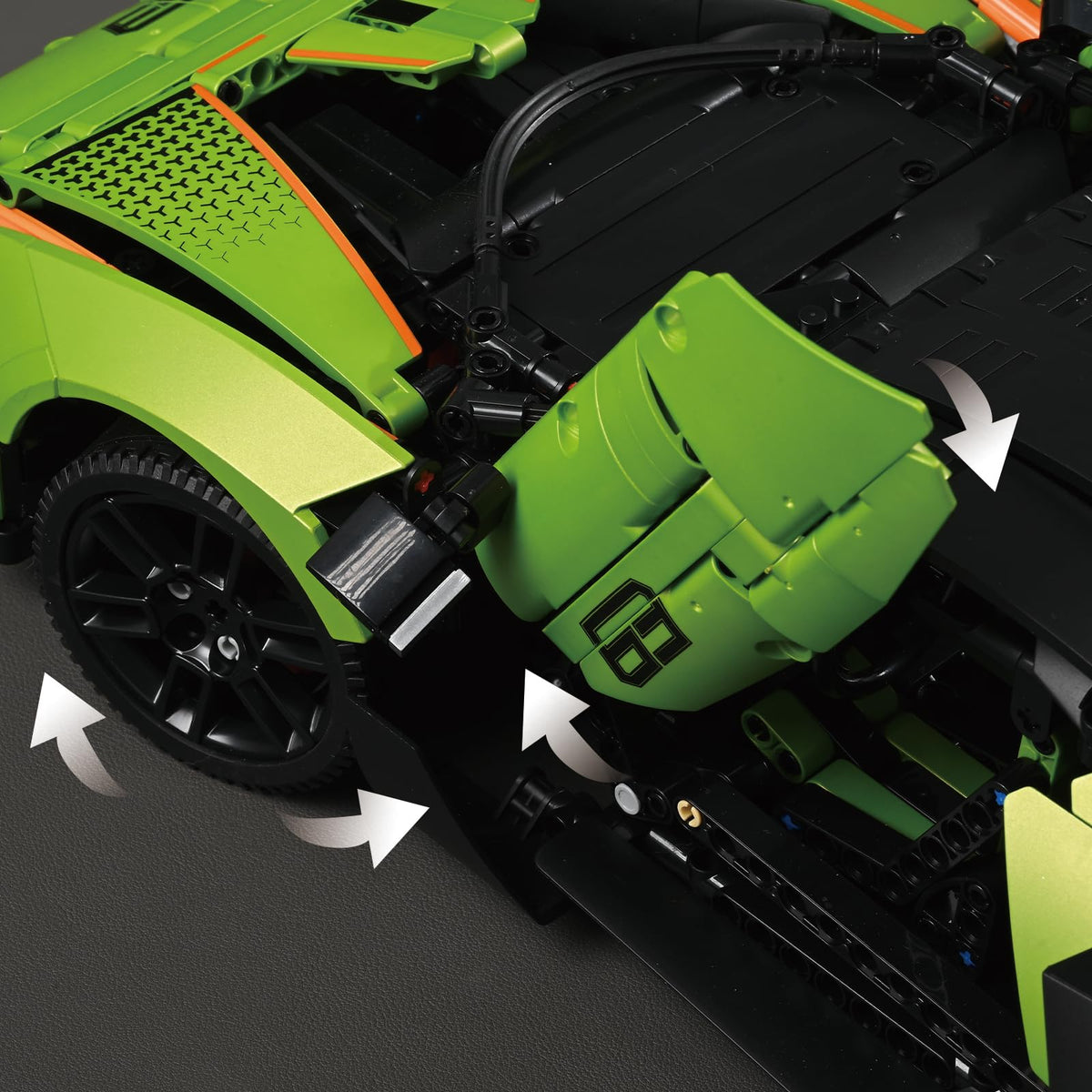 1/10 Scale Technic Race Car Building Set, Remote Control STEM Car Building Kit with V12 Engine, 1889 PCS Collectible STEM Car Building Toys, Sports Car Model Kit Gift for Adults Kids Boy Girl (Y10001)