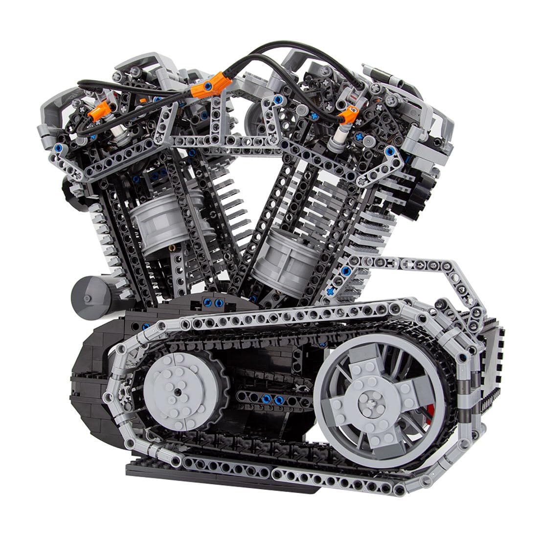 V-Twin Engine Model Building Kit - 1653PCS High-Speed OHV 4-Stroke Engine Model with Motor - MOC Construction STEM Toy