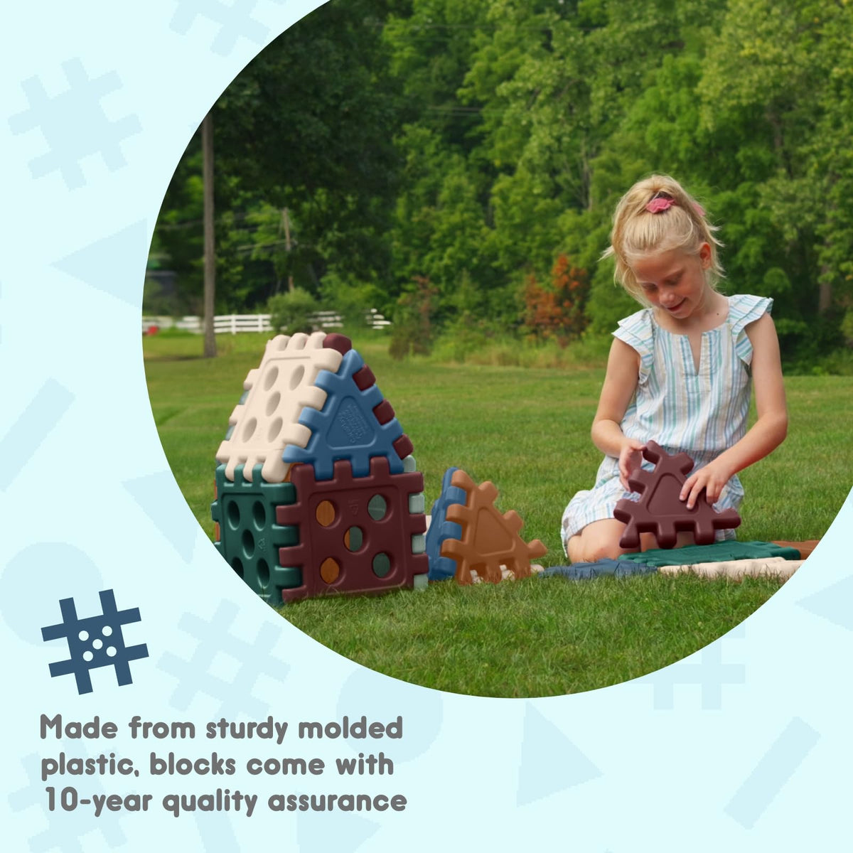 Careplay Oversized Waffle Grid Building Blocks Set, 48-Piece Set