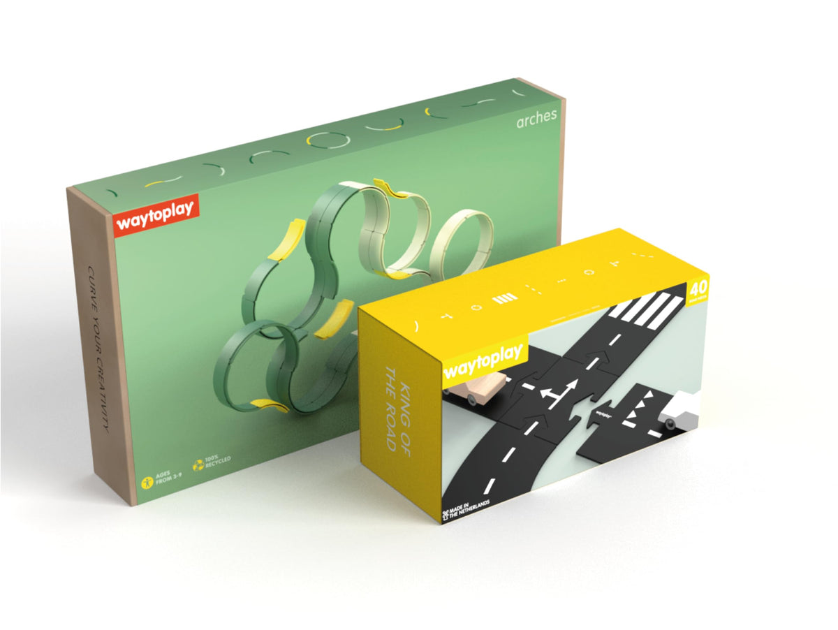 Ultimate Set - 94 Piece Flexible Toy Road & Arches Mega Bundle - Waterproof Modular Car Track & 3D Building Set for Indoor & Outdoor Play - STEM Educational Open-Ended Sensory Toy