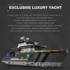 BrickCraftWorks 1/30 Scale Luxury Super-Yacht Model Building Block Set, Cruise Ship Building Toy Set with Functional Propeller, Collectible Display Decorations Gift (4421PCS)
