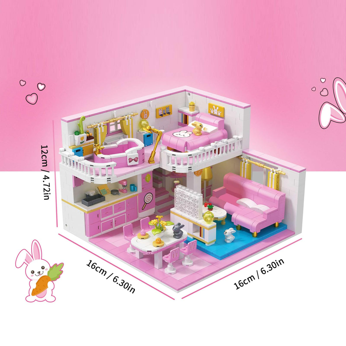 Friends House Building Block Colorful Lovely Animal Theme Pets Friends House Series, Creative Achitecture Mini Building Block Toy, Hobbies Birthday Gift for Adult Teens Kids Boys Girl