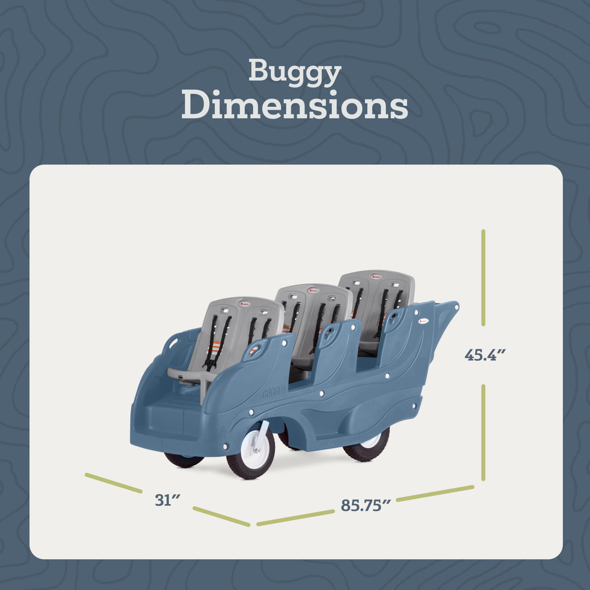 Gaggle Parade 6 Passenger Daycare Buggy Stroller, Mist