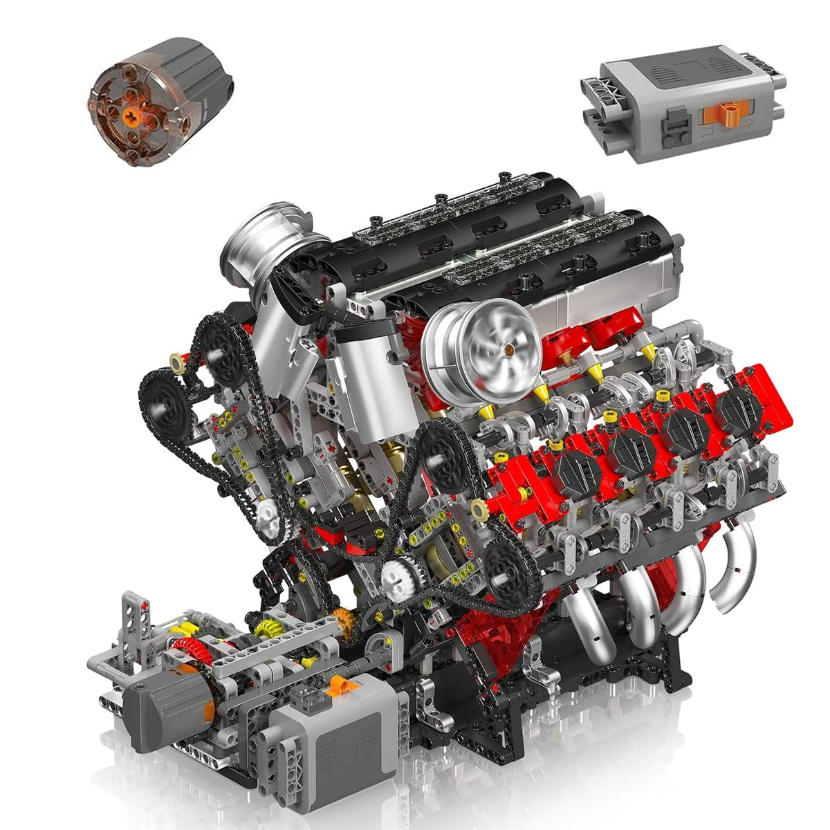 Voltz Toys DIY Mini Engine Model Kit V8 Engine Version– 2718-Piece STEM Building Set for Teens & Adults, Functional Project and Educational Hobby Gift (3.9L V8 Engine)