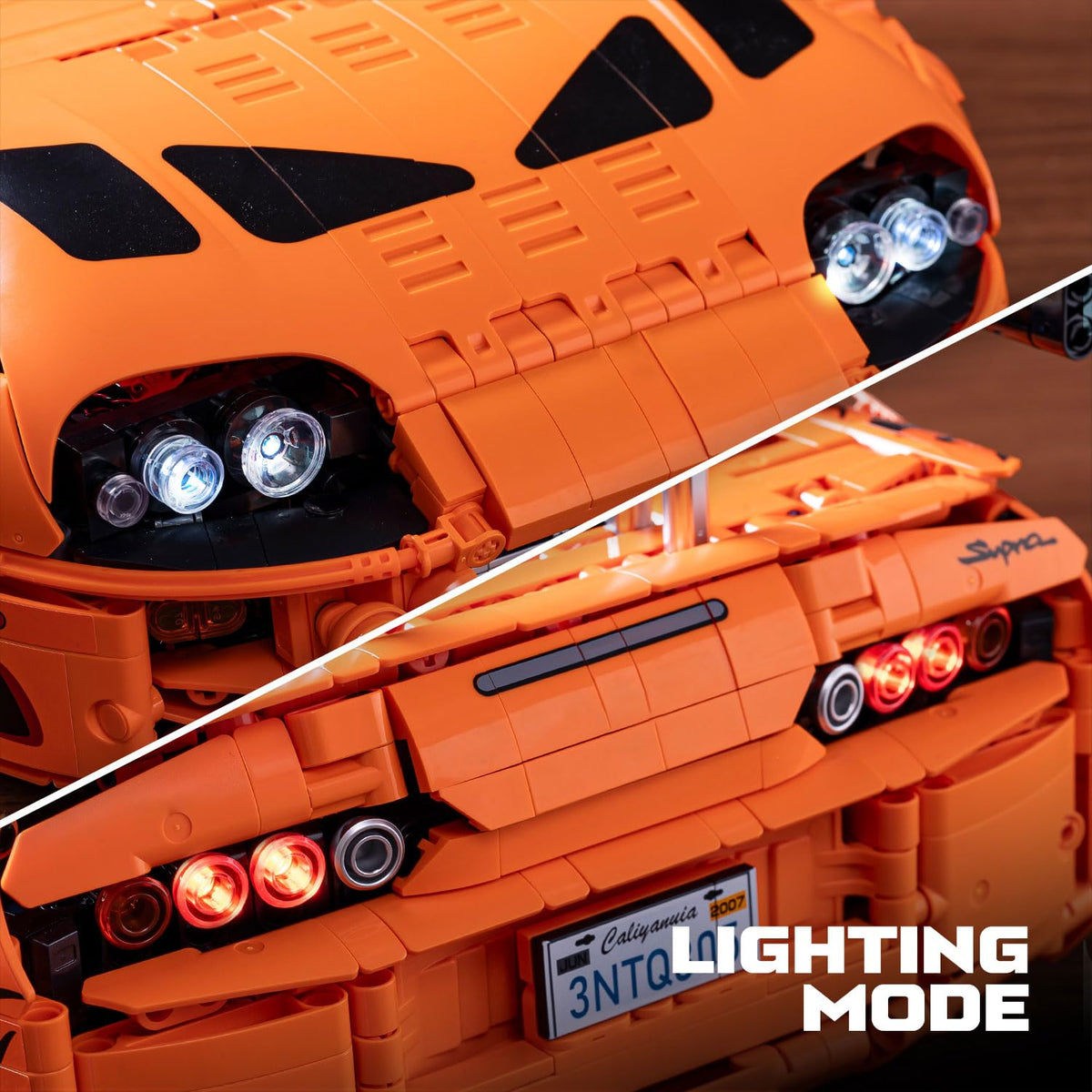 Supra A80 1:8 Scale Large Model Car Building Kit, Collectible Sports Car Model for Adults and Teens 14+, Display Model Toy, Orange(4508+PCS)
