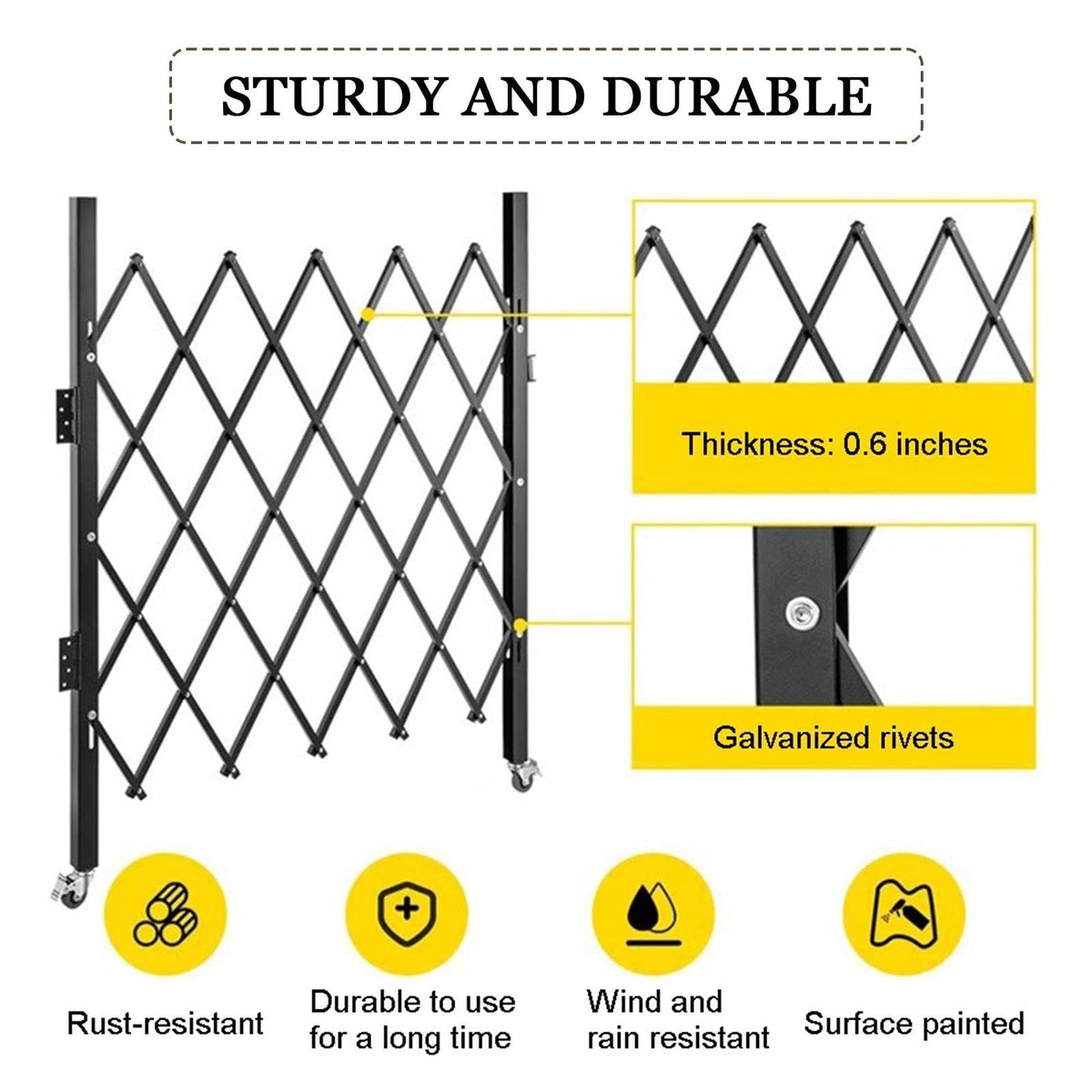 Single Folding Security Fence, Flexible Expanding Gate