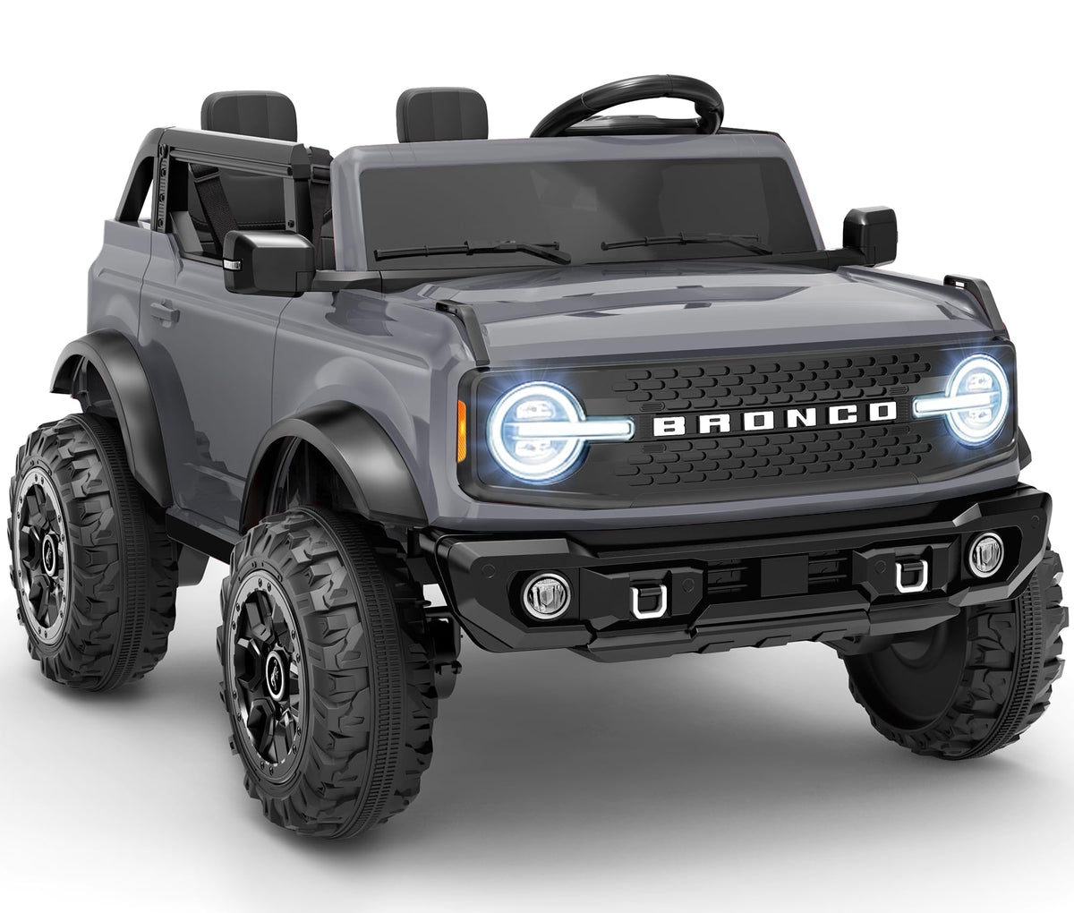 First Ride On 24V Ride on Toys for Big Kids, Licensed Ford Bronco Base 2 Seater Electric Car with Remote Control, Ride on Truck w/Seat Belts, 3 Speeds, Spring Suspension and Bluetooth (Pink)