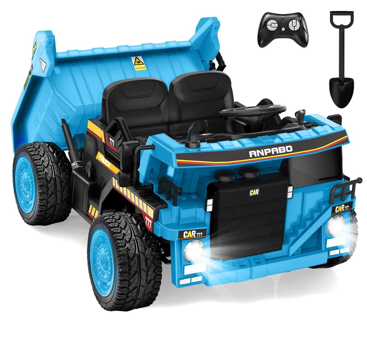 ANPABO 24V Ride On Dump Truck w/ Electric Dump Bed, Remote, Yellow