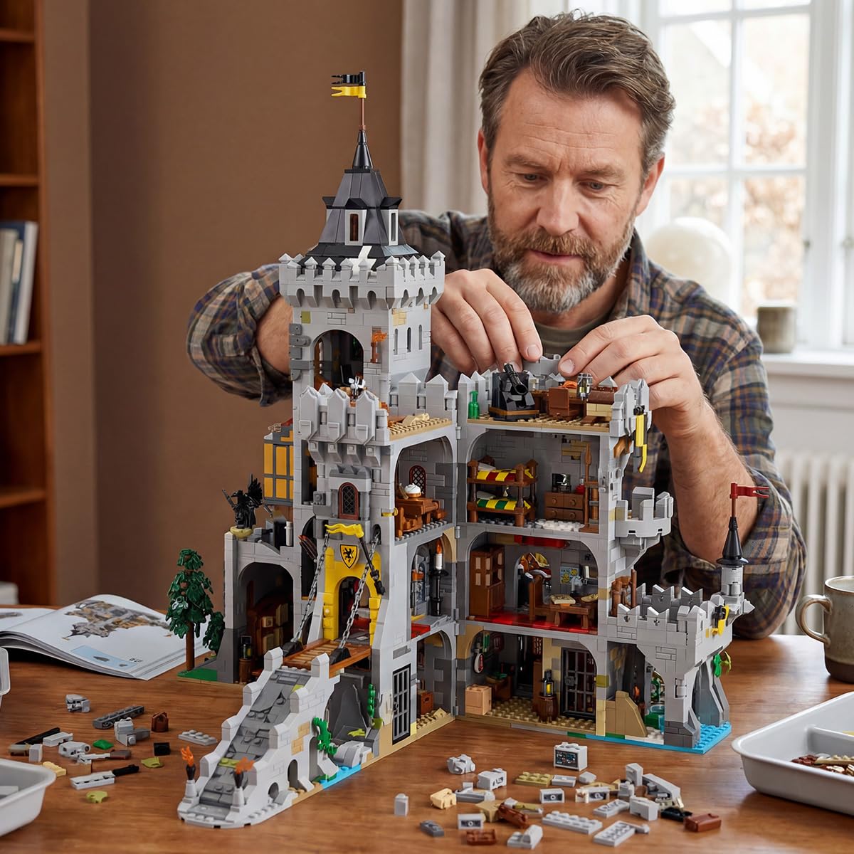 3 in 1 Medieval Raven Castle Building for Adults 4961 Pcs Barweer 009