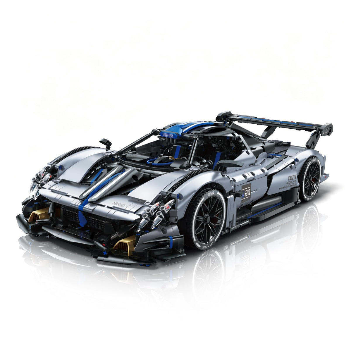 1:8 Supercar Car Building Block Set for Adults, 3526PCS Large Size Sports Construction Sets 23Inch Technical Racing Car Model Kit Toy for Boys&Car Enthusiasts