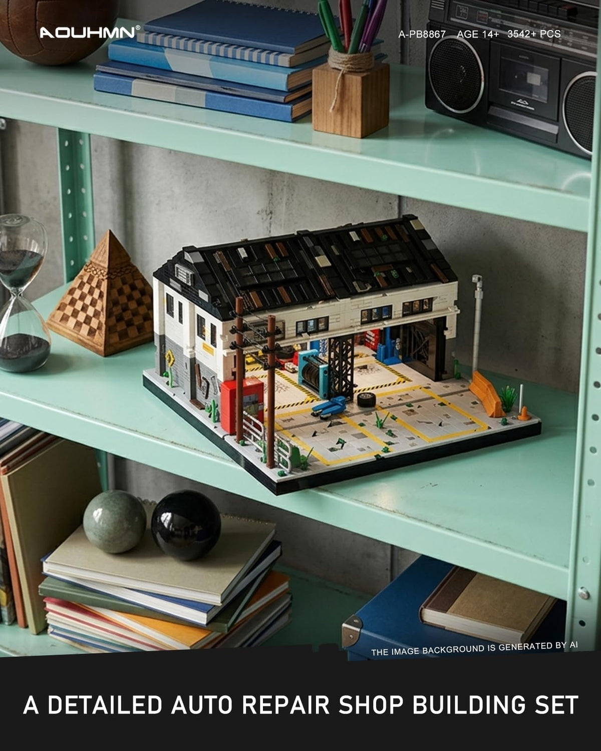 City Auto Repair Shop Building Blocks Set, A-PB8867