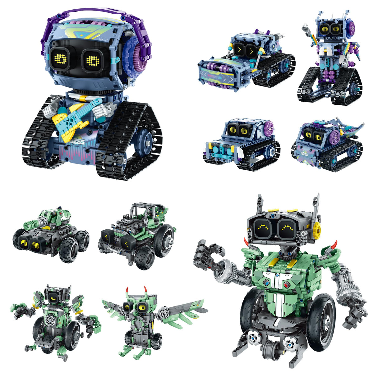 Sillbird Bundle - 2 Items Robot Car Building Kit with Remote Control for Boys Ages 8-14, Christmas STEM Coding Robotics Technic Toy Birthday Gifts for Kids, Buildable 5in1 Models