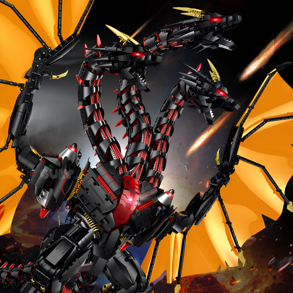 Hydreigon Assembled Building Blocks with high Difficulty, Small Particles, Building Blocks, Model Ornaments and Interactive Toy Gifts.
