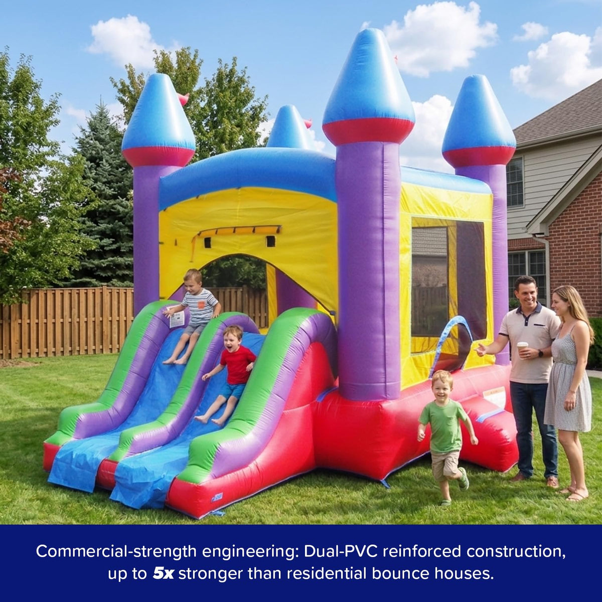 14x17 Jelly Bean Commercial Inflatable Bouncer Dual Lane Slide