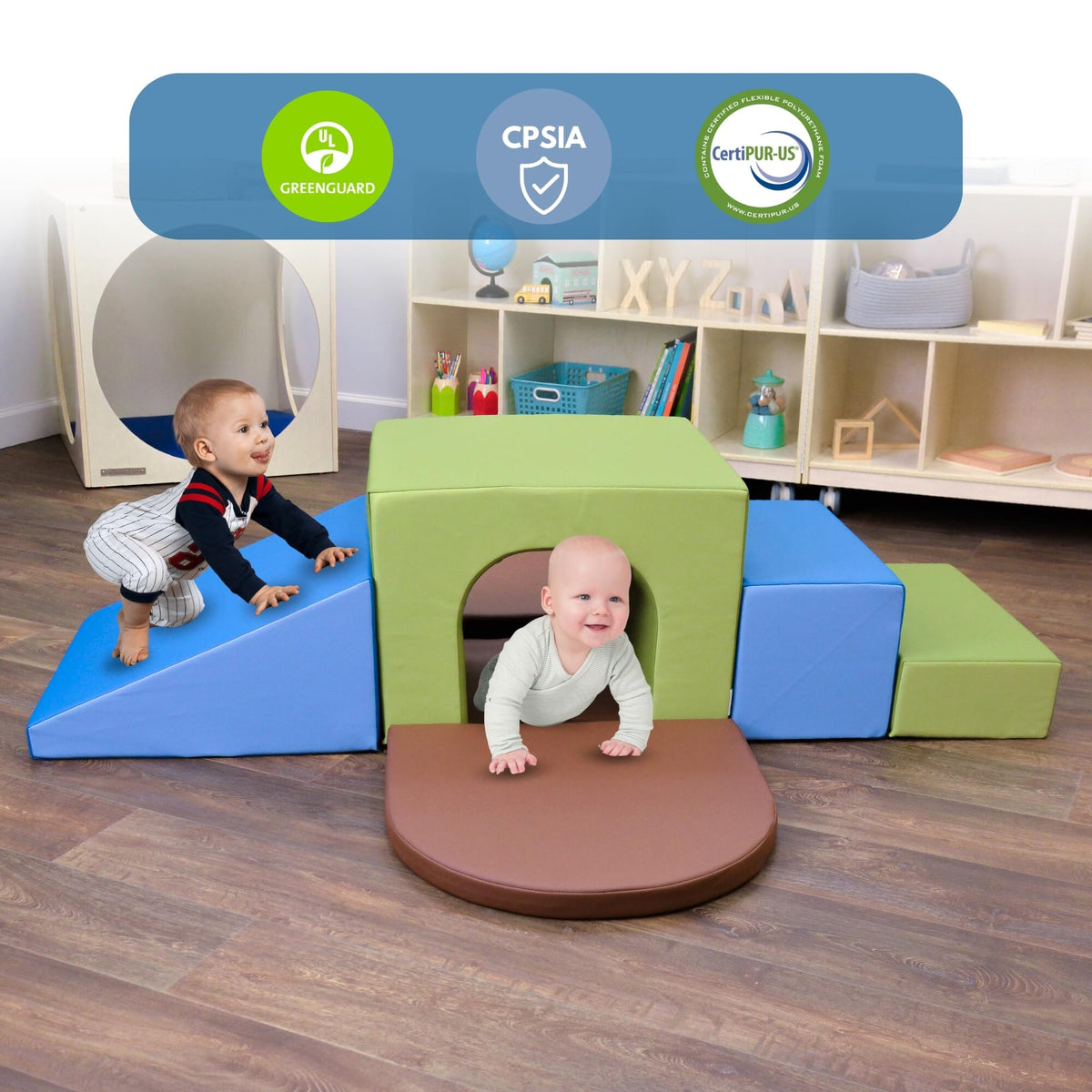 Children's Factory Cozy Woodland Climb-Up Tunnel, CF710-149, Toddler Indoor Play Equipment, Baby Climbing Toys, Foam Climbers for Preschool or Daycare