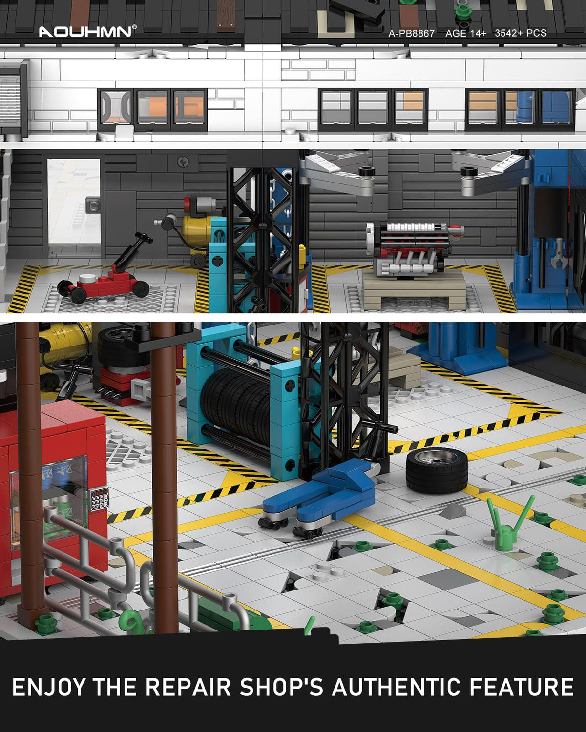 City Auto Repair Shop Building Blocks Set, A-PB8867
