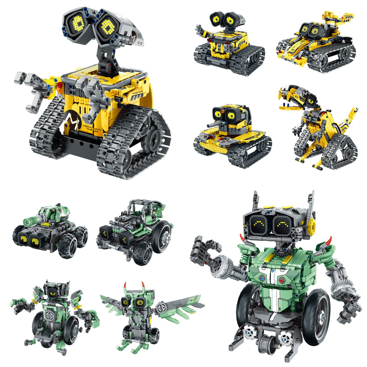 Sillbird Bundle - 2 Items Robot Building Kit with Remote Control Gifts for Kids Boys Ages 8-14, Christmas STEM Coding Robotics Technic Toy Birthday Gifts for Kids, Buildable 5in1 Models