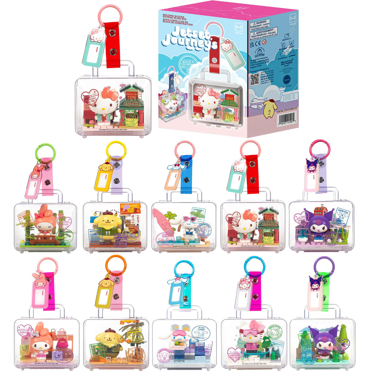 Hamee Building Blocks Blind Box Sanrio - Jetset Journeys - 9 Pc.