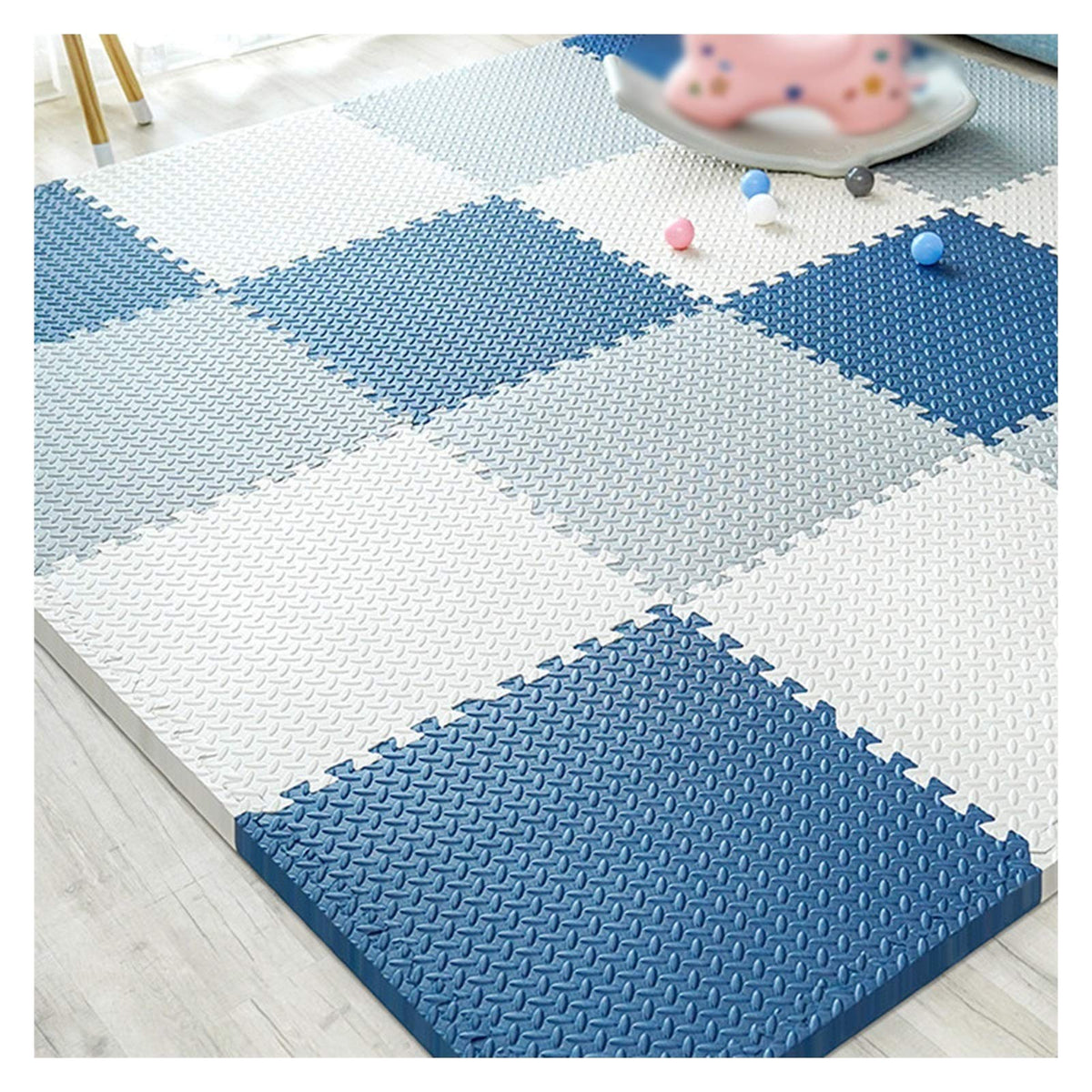 ALGFree Foam Puzzle Floor Mat, Comfortable Extra Thick Exercise and Play Mat with Edge for Toddlers, Kids & Adults, Multicolor Tiles Set (Color : C, Size : 60x60x2cm-4pcs)