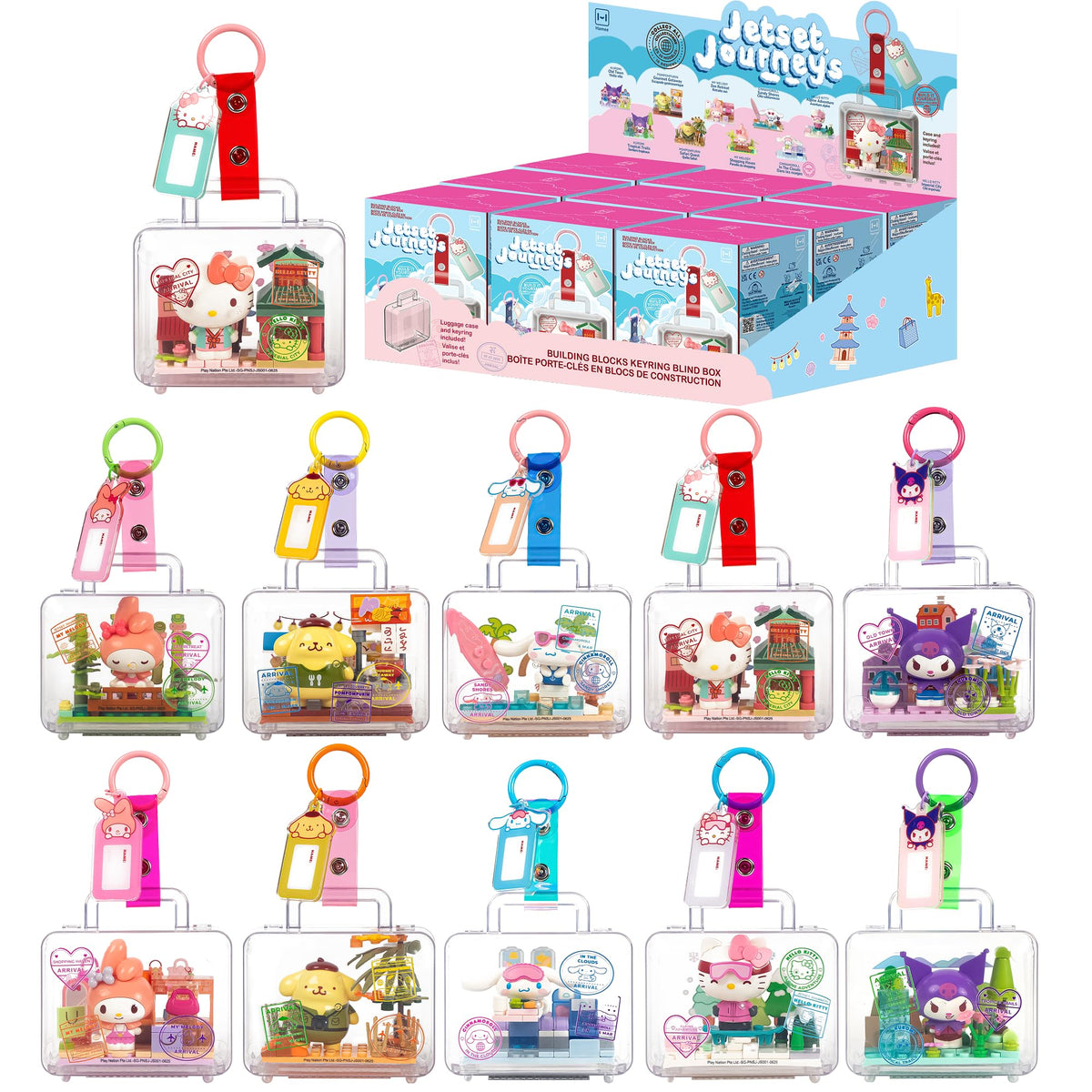 Hamee Building Blocks Blind Box Sanrio - Jetset Journeys - 9 Pc.