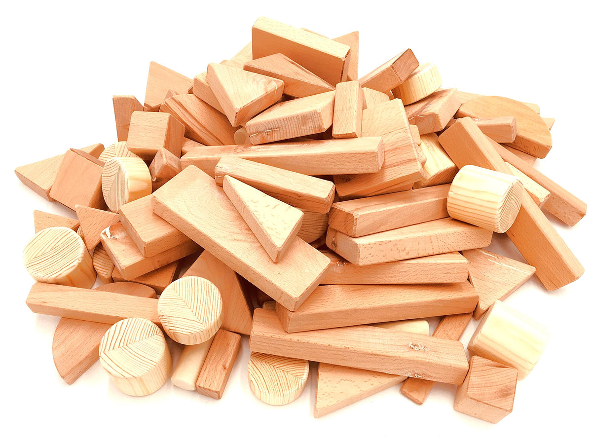 Wooden Toy Building Blocks - Set of 150 Blocks