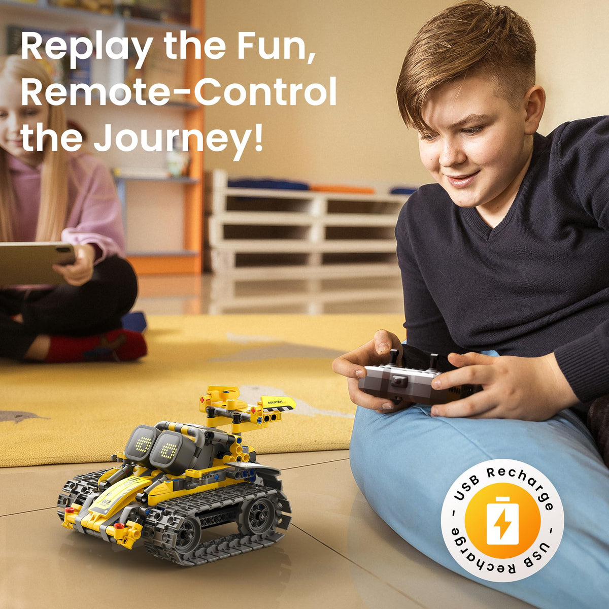 Sillbird Bundle - 2 Items Robot Building Kit with Remote Control Gifts for Kids Boys Ages 8-14, Christmas STEM Coding Robotics Technic Toy Birthday Gifts for Kids, Buildable 5in1 Models