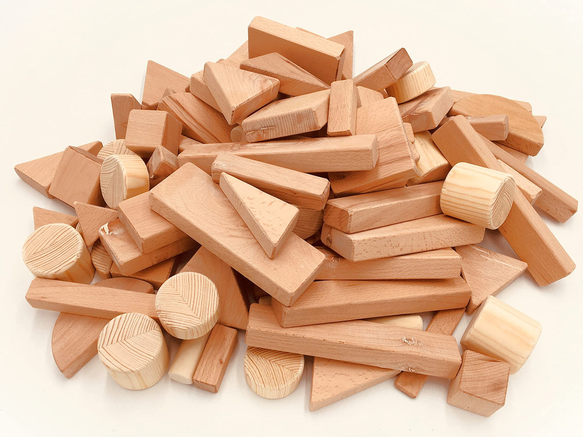 Wooden Toy Building Blocks - Set of 150 Blocks