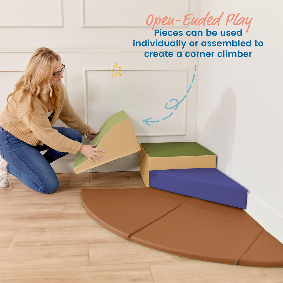 ECR4Kids Adventurer's Summit Slide 360° Climber, 17-Piece, Earthtone
