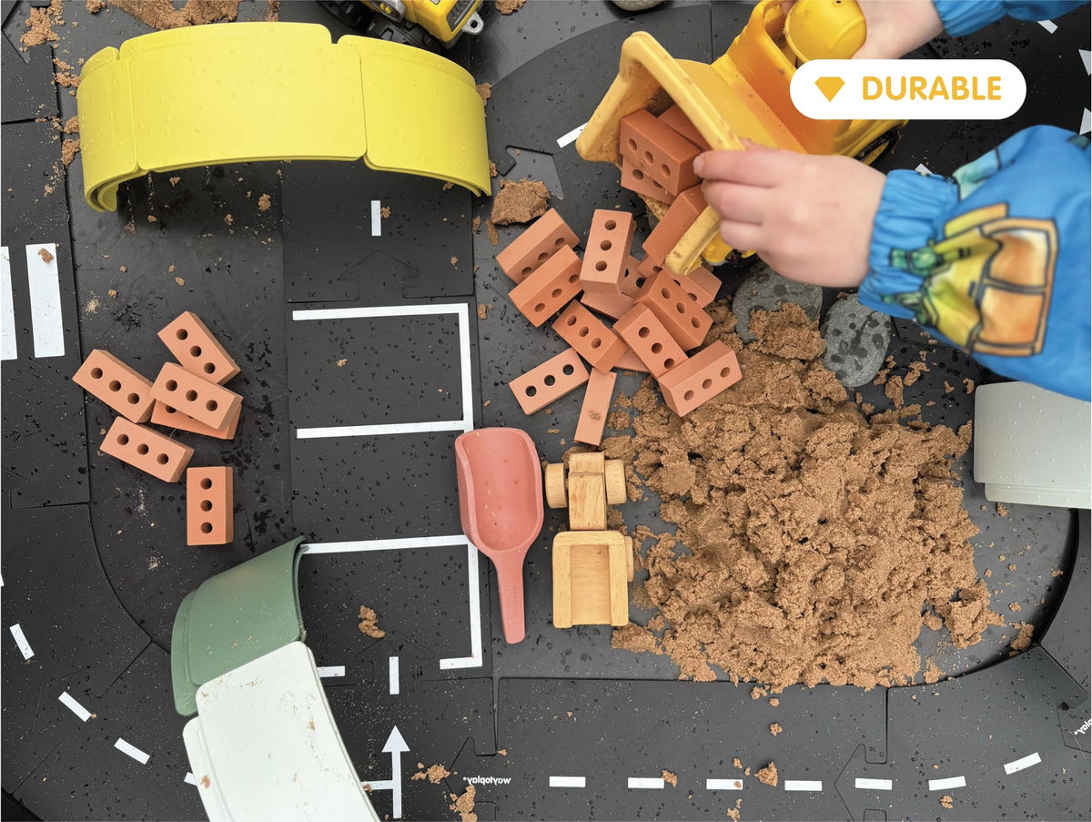 Ultimate Set - 94 Piece Flexible Toy Road & Arches Mega Bundle - Waterproof Modular Car Track & 3D Building Set for Indoor & Outdoor Play - STEM Educational Open-Ended Sensory Toy