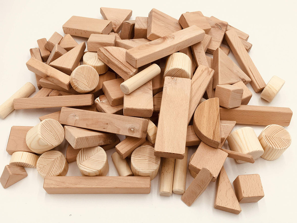 Wooden Toy Building Blocks - Set of 150 Blocks