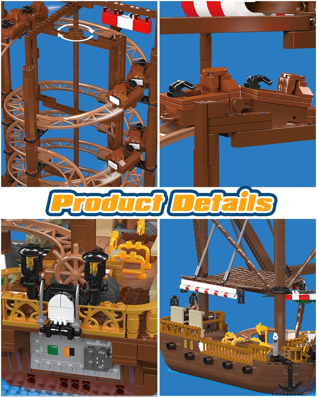 Sosuy Electric Roller Coaster Toy Building Set, Motorized 2174 PCS for Kids