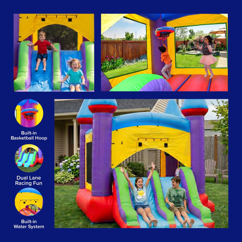 14x17 Jelly Bean Commercial Inflatable Bouncer Dual Lane Slide