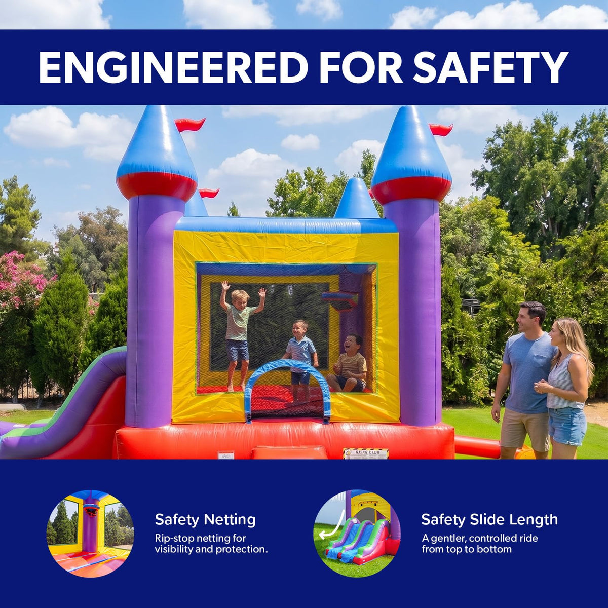 14x17 Jelly Bean Commercial Inflatable Bouncer Dual Lane Slide