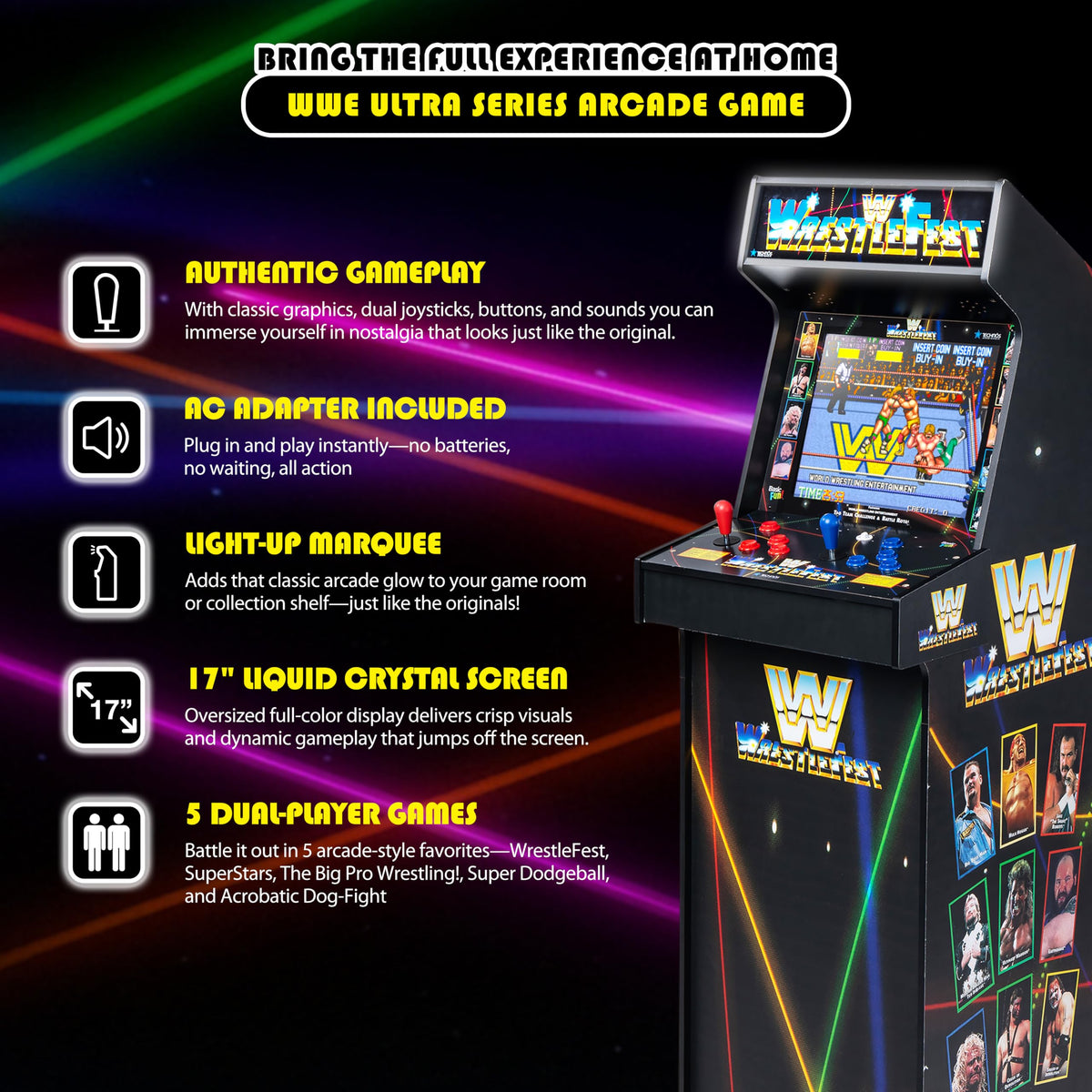 Arcade Classics WWE Ultra Series Game Machine with 5 Games